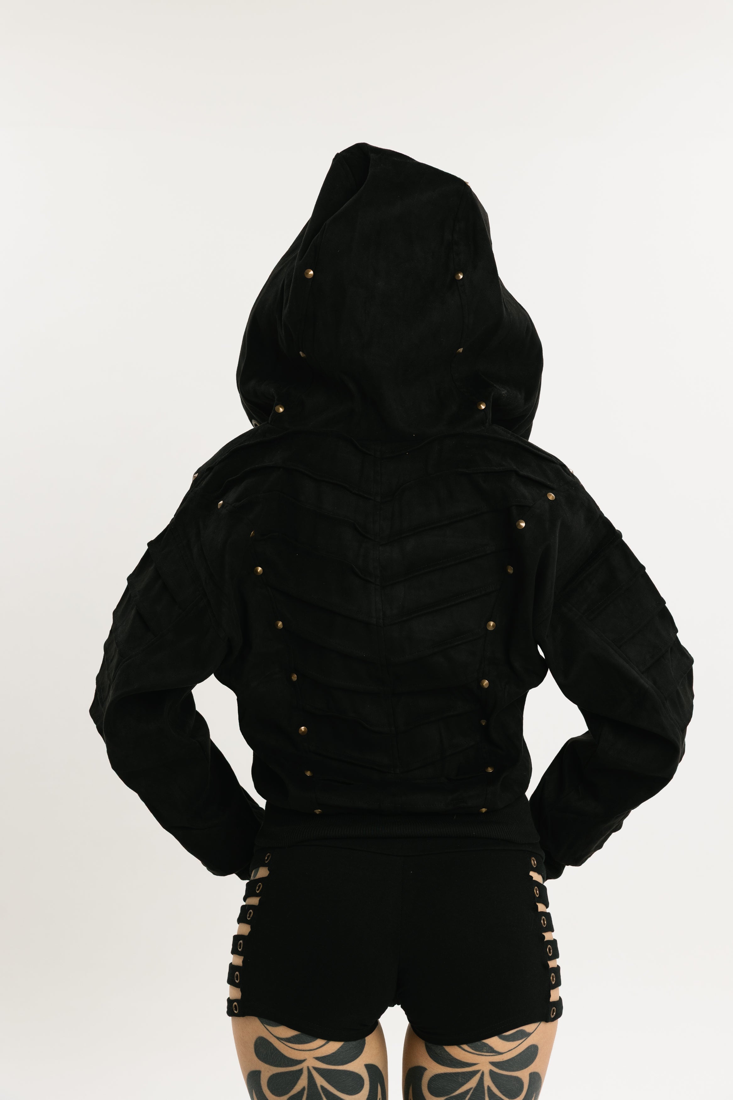 STEEL SHADOW | Hooded Vegan Leather Jacket