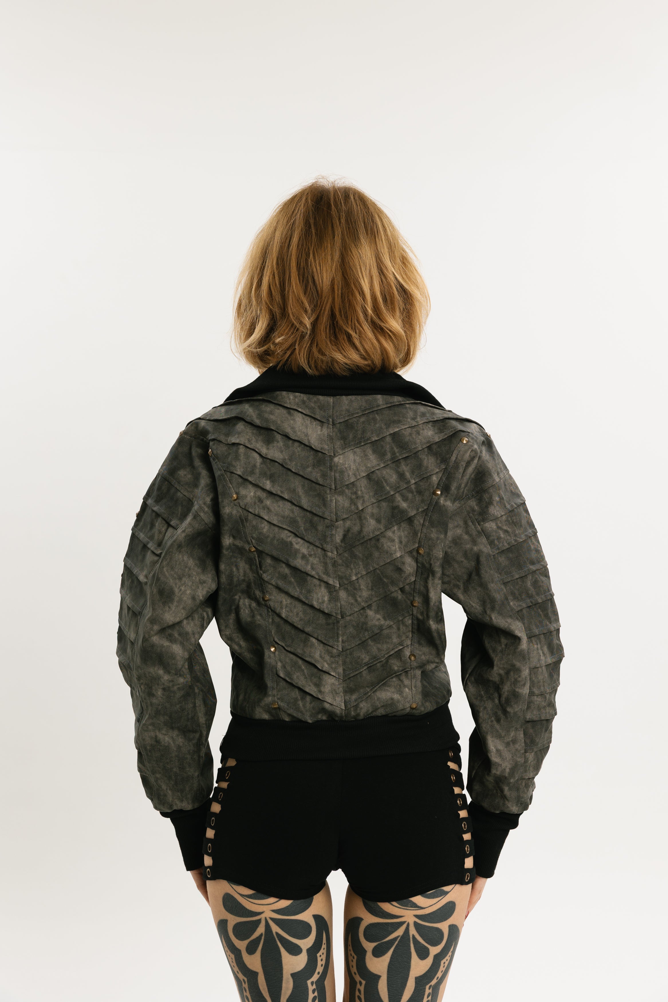 CHARCOAL DRIFT | Waxed Vegan Leather Jacket