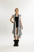 PYTHON ROBE | Python Pattern Cotton Kimono | White and Black Python Pattern
