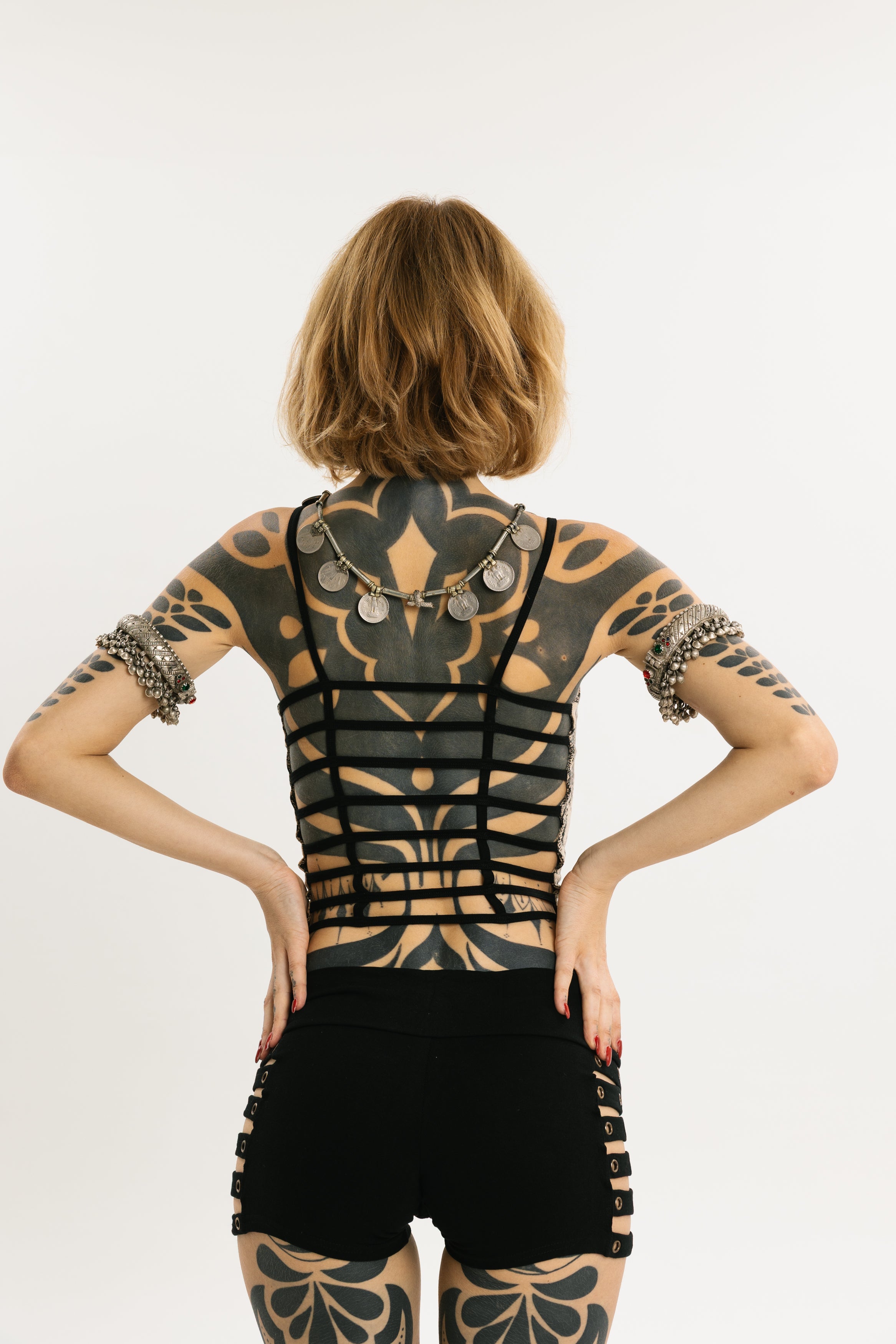 COIL TANK | Stretch Cotton Tank with Cobra Print | Beige | Long