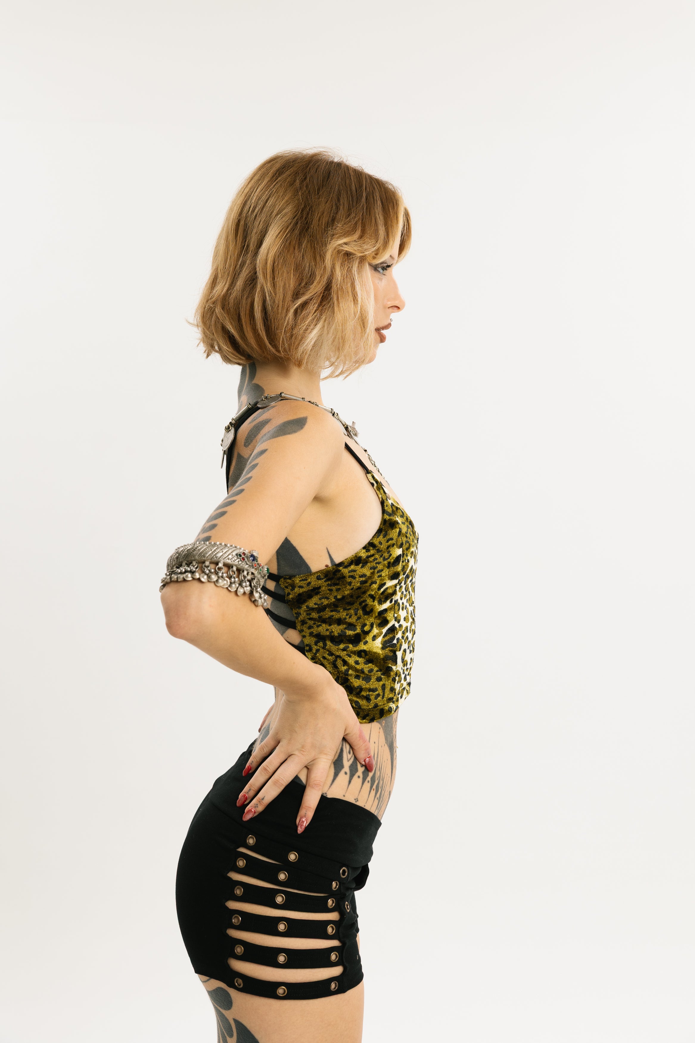 COIL TANK | Stretch Cotton Tank With Leopard Print | Short
